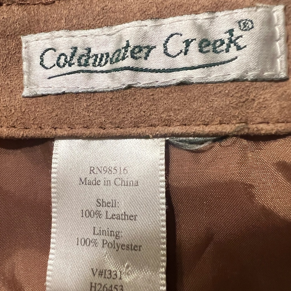 Coldwater Creek tan suede whipstitch daisy jacket - Picture 3 of 9